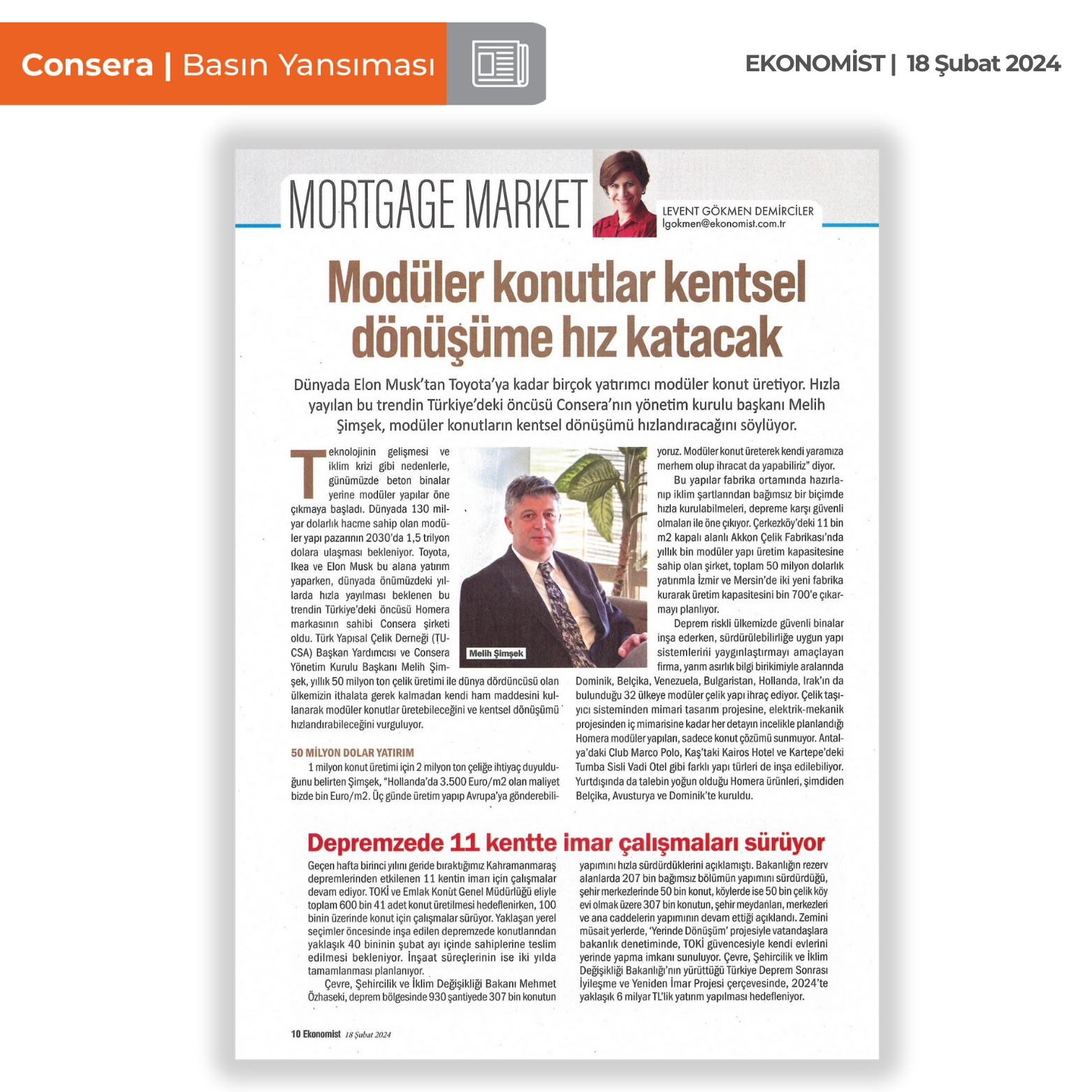 Consera Basin Yansimasi