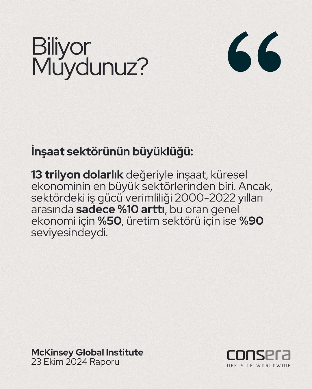 McKinseynin moduler insaatin kuresel insaat sektorunde devrim yaratacagini vurguladigi kuresel 1