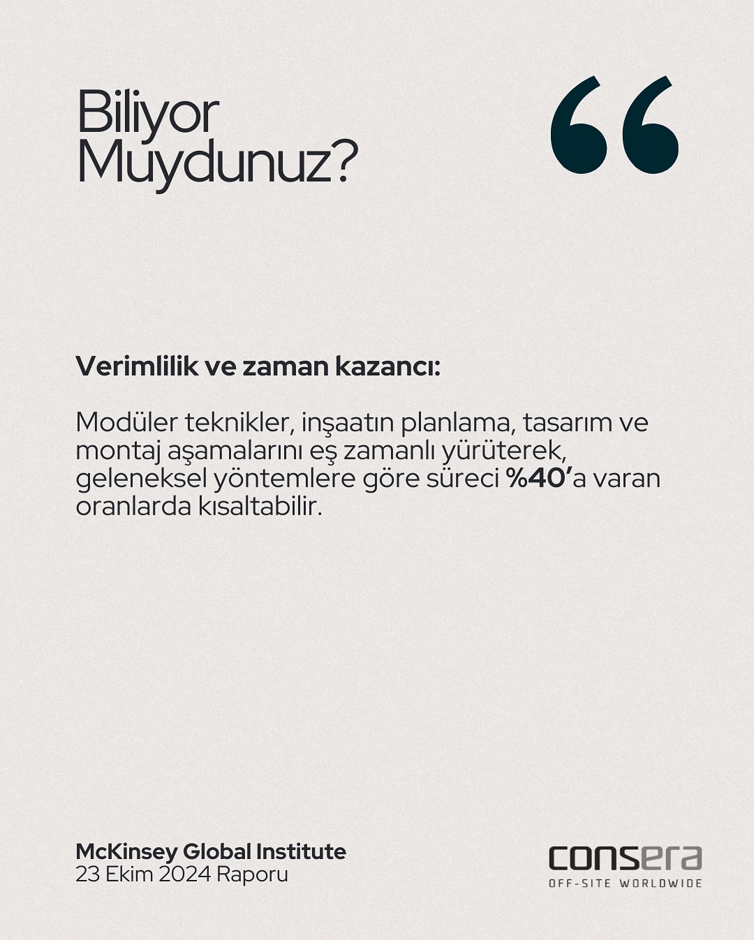 McKinseynin moduler insaatin kuresel insaat sektorunde devrim yaratacagini vurguladigi kuresel 4
