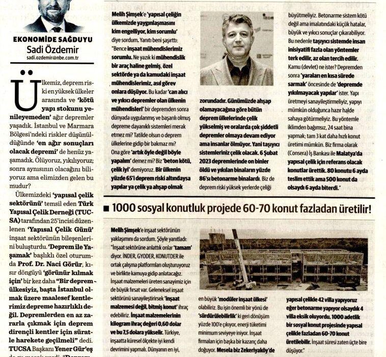 NB Ekonomi YAPISAL CELIK SEKTORU YILDA 300 BIN KONUT URETEBILIR MI  30.12.2024